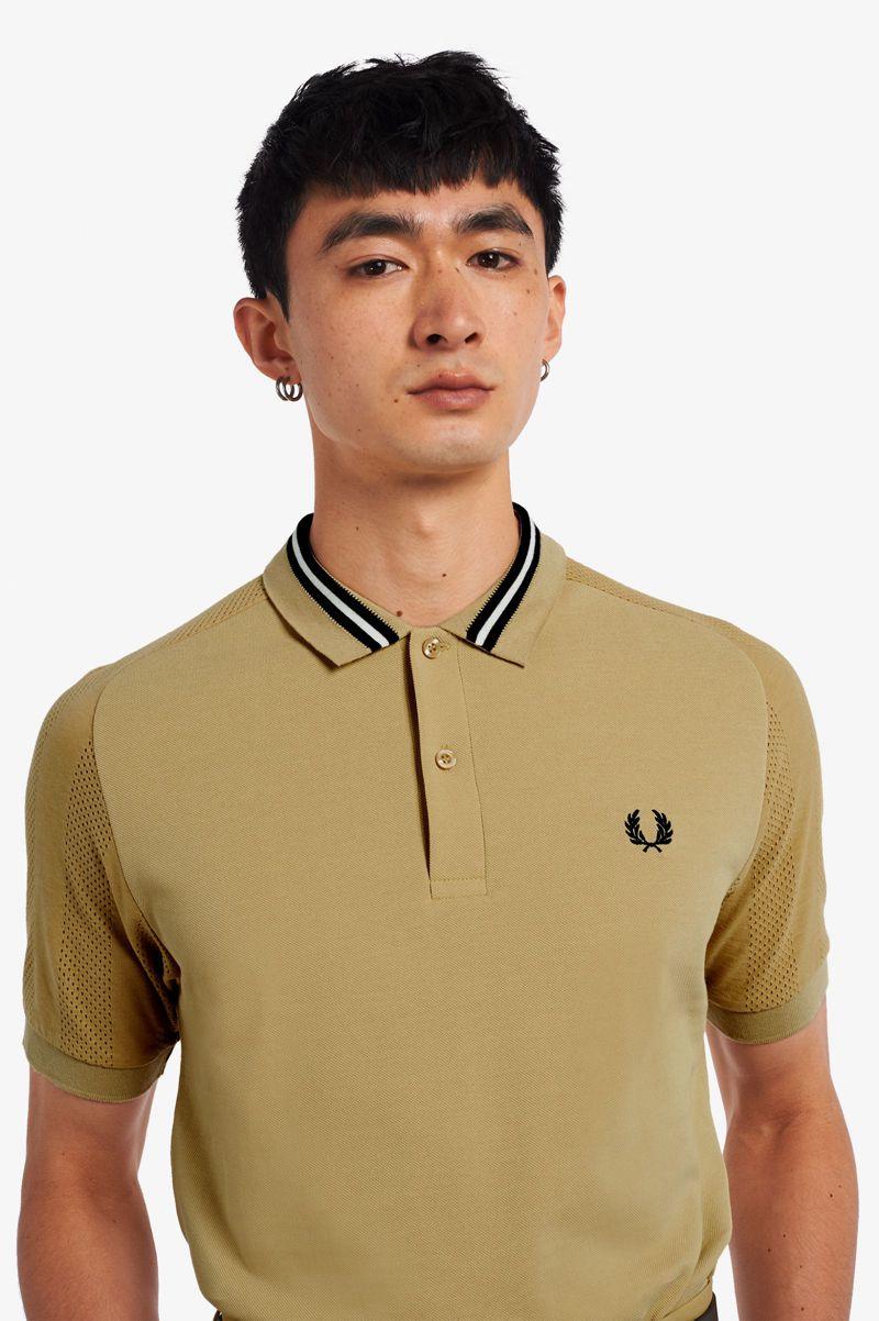 Grey Fred Perry Raglan Sleeve Polo Men's Shirts | PH 1521EBCX